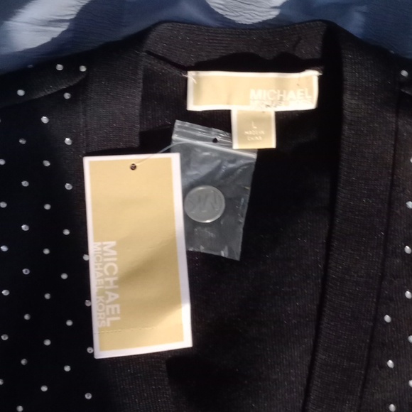 BNWT Michael Kors cropped sequin cardigan size large - Picture 6 of 11